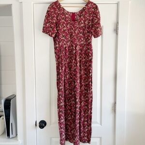 Vintage Floral Pleated Waist Jumpsuit - 11/12